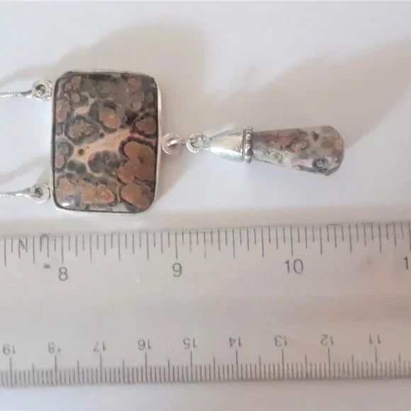 BBK Sterling Silver Leopard Skin Jasper Necklace - Picture 4 of 5